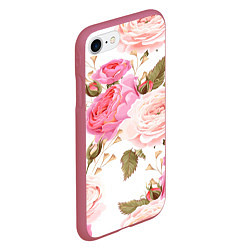 Чехол iPhone 7/8 матовый Spring Flowers, цвет: 3D-малиновый — фото 2
