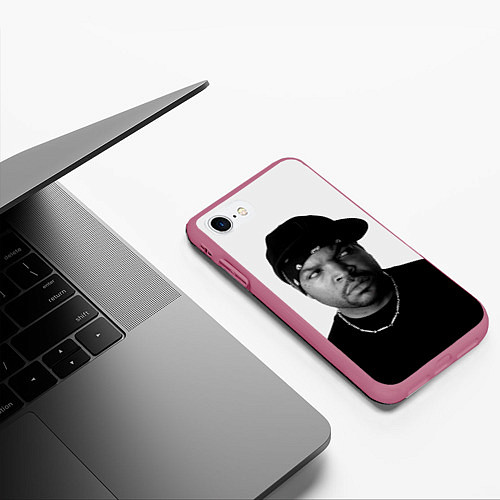 Чехол iPhone 7/8 матовый Ice Cube / 3D-Малиновый – фото 3