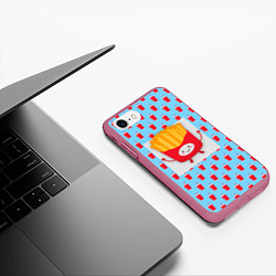 Чехол iPhone 7/8 матовый Я твоя картошка, цвет: 3D-малиновый — фото 2