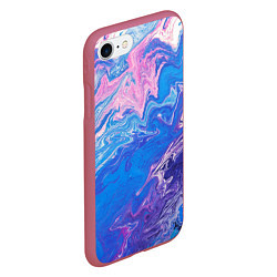 Чехол iPhone 7/8 матовый Tie-Dye Blue & Violet, цвет: 3D-малиновый — фото 2
