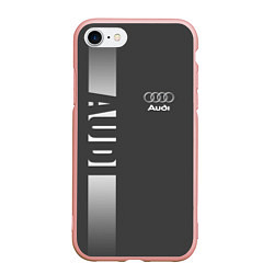 Чехол iPhone 7/8 матовый Audi: Grey Sport, цвет: 3D-светло-розовый