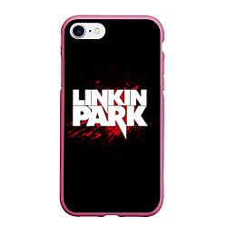 Чехол iPhone 7/8 матовый Linkin Park: Drop of Blood, цвет: 3D-малиновый