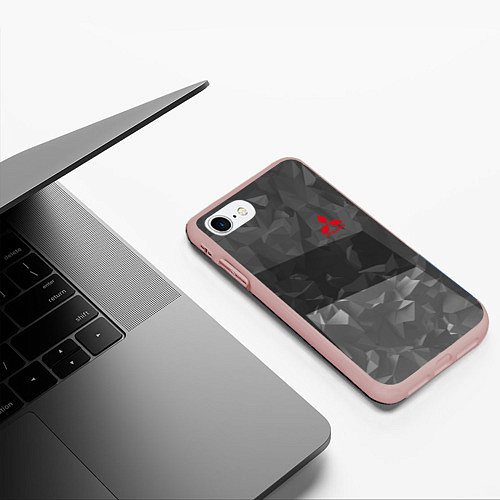 Чехол iPhone 7/8 матовый MITSUBISHI SPORT / 3D-Светло-розовый – фото 3