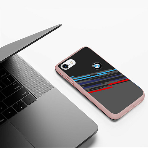 Чехол iPhone 7/8 матовый BMW BRAND COLOR / 3D-Светло-розовый – фото 3