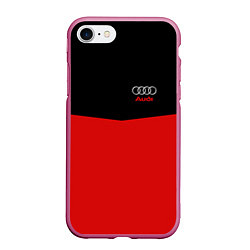 Чехол iPhone 7/8 матовый Audi R&B, цвет: 3D-малиновый