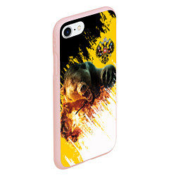 Чехол iPhone 7/8 матовый Имперский медведь, цвет: 3D-светло-розовый — фото 2