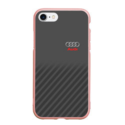Чехол iPhone 7/8 матовый Audi: Grey Sport Line, цвет: 3D-светло-розовый