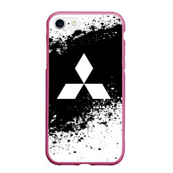 Чехол iPhone 7/8 матовый Mitsubishi: Black Spray, цвет: 3D-малиновый