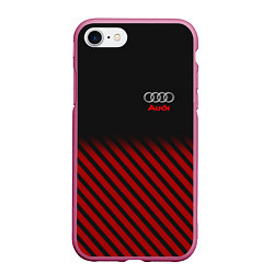 Чехол iPhone 7/8 матовый Audi: Red Lines, цвет: 3D-малиновый
