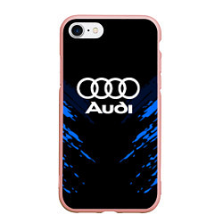 Чехол iPhone 7/8 матовый Audi: Blue Anger, цвет: 3D-светло-розовый