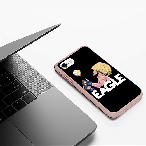 Чехол iPhone 7/8 матовый Eagle Khabib / 3D-Светло-розовый – фото 3