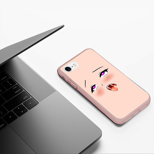 Чехол iPhone 7/8 матовый Ahegao Face / 3D-Светло-розовый – фото 3
