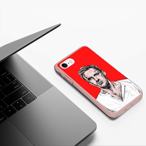 Чехол iPhone 7/8 матовый Райан Гослинг / 3D-Светло-розовый – фото 3