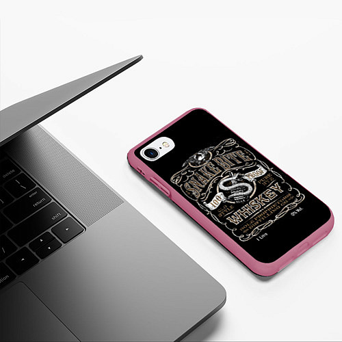 Чехол iPhone 7/8 матовый Snake Bite / 3D-Малиновый – фото 3