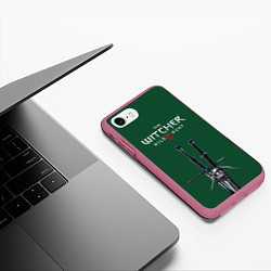 Чехол iPhone 7/8 матовый The Witcher: Wild Hunt, цвет: 3D-малиновый — фото 2