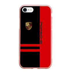 Чехол iPhone 7/8 матовый Porsche: Red Sport, цвет: 3D-светло-розовый
