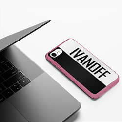 Чехол iPhone 7/8 матовый IVANOFF, цвет: 3D-малиновый — фото 2