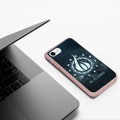 Чехол iPhone 7/8 матовый In Flames: Cold Fire / 3D-Светло-розовый – фото 3