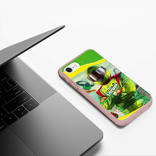 Чехол iPhone 7/8 матовый GTA V: Online Racer / 3D-Светло-розовый – фото 3