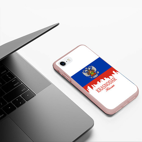 Чехол iPhone 7/8 матовый Krasnodar, Russia / 3D-Светло-розовый – фото 3