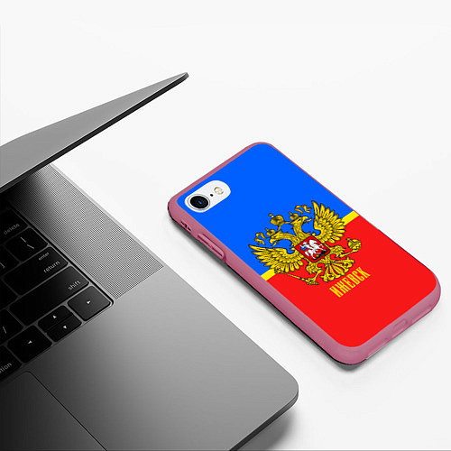 Чехол iPhone 7/8 матовый Ижевск: Россия / 3D-Малиновый – фото 3