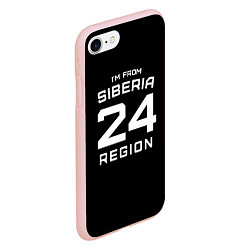 Чехол iPhone 7/8 матовый Im from Siberia: 24 Region, цвет: 3D-светло-розовый — фото 2