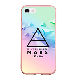 Чехол iPhone 7/8 матовый 30 Seconds to Mars, цвет: 3D-светло-розовый