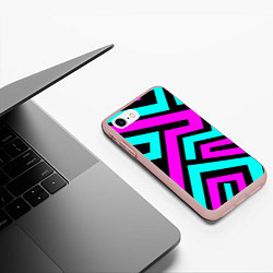 Чехол iPhone 7/8 матовый Maze: Violet & Turquoise, цвет: 3D-светло-розовый — фото 2