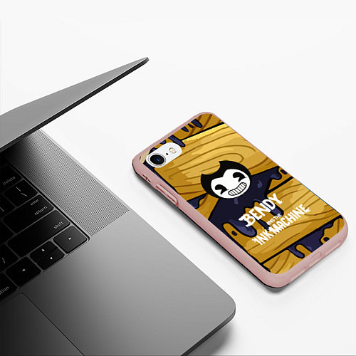 Чехол iPhone 7/8 матовый Bendy and the Ink Machine / 3D-Светло-розовый – фото 3