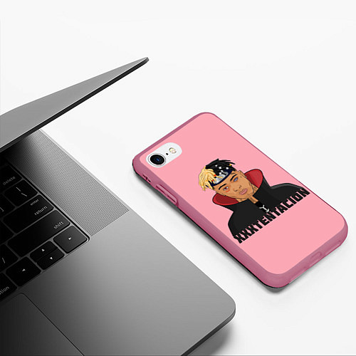 Чехол iPhone 7/8 матовый XXXtentacion / 3D-Малиновый – фото 3