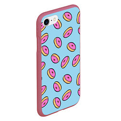 Чехол iPhone 7/8 матовый Стиль пончиков, цвет: 3D-малиновый — фото 2