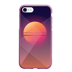 Чехол iPhone 7/8 матовый Retro Sunrise, цвет: 3D-малиновый