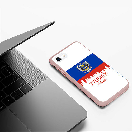 Чехол iPhone 7/8 матовый Tyumen: Russia / 3D-Светло-розовый – фото 3