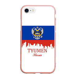 Чехол iPhone 7/8 матовый Tyumen: Russia, цвет: 3D-светло-розовый