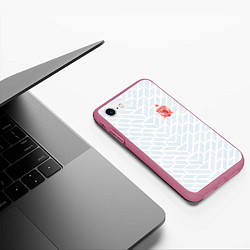 Чехол iPhone 7/8 матовый Сборная Испании: Гостевая ЧМ-2018, цвет: 3D-малиновый — фото 2