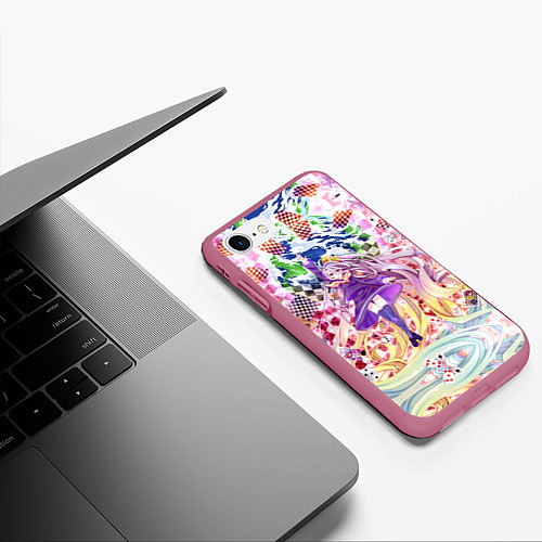 Чехол iPhone 7/8 матовый No Game No Life 9 / 3D-Малиновый – фото 3