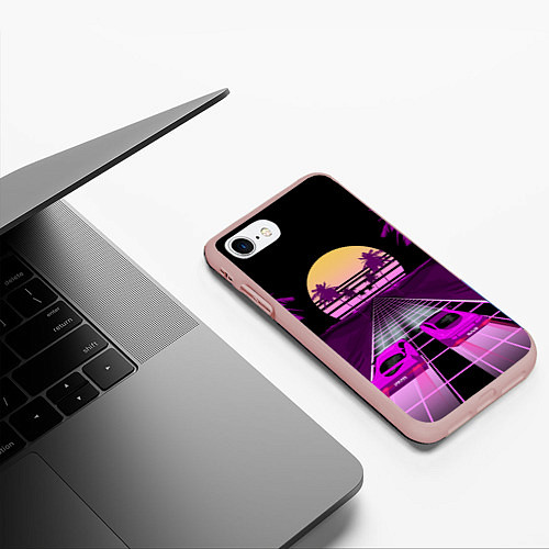 Чехол iPhone 7/8 матовый Digital Race / 3D-Светло-розовый – фото 3