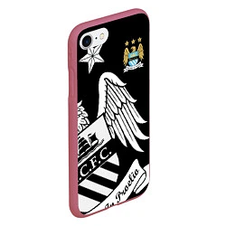 Чехол iPhone 7/8 матовый FC Manchester City: Exclusive, цвет: 3D-малиновый — фото 2