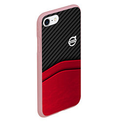 Чехол iPhone 7/8 матовый Volvo: Red Carbon, цвет: 3D-баблгам — фото 2