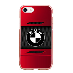 Чехол iPhone 7/8 матовый BMW SPORT, цвет: 3D-светло-розовый