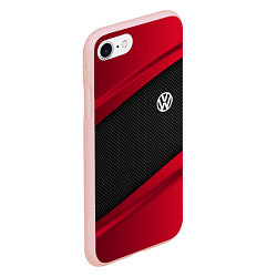 Чехол iPhone 7/8 матовый Volkswagen: Red Sport, цвет: 3D-светло-розовый — фото 2