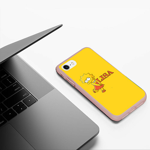 Чехол iPhone 7/8 матовый Lisa Simpson / 3D-Светло-розовый – фото 3