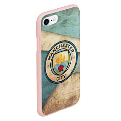 Чехол iPhone 7/8 матовый FC Man City: Old Style, цвет: 3D-светло-розовый — фото 2