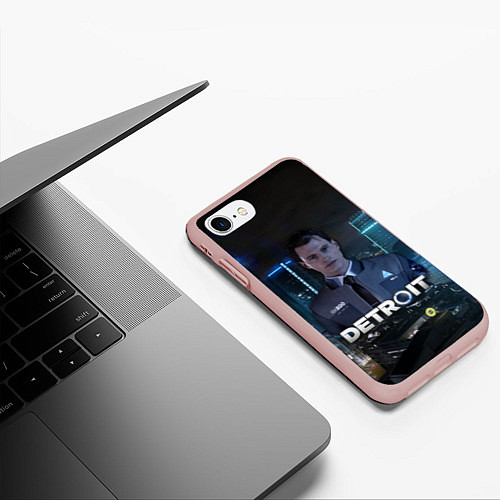 Чехол iPhone 7/8 матовый Detroit: Connor / 3D-Светло-розовый – фото 3