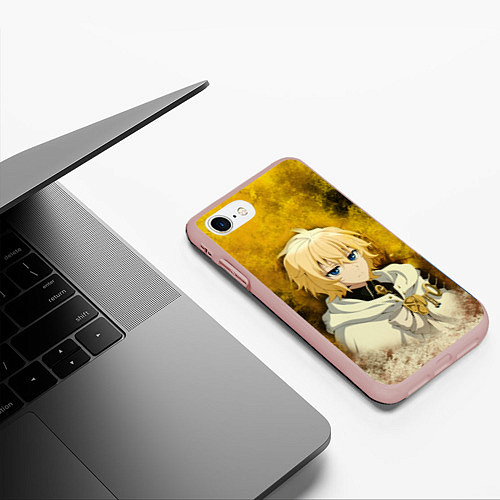 Чехол iPhone 7/8 матовый Mikaela Hyakuya / 3D-Светло-розовый – фото 3