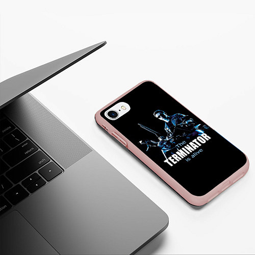 Чехол iPhone 7/8 матовый Terminator: Is alive / 3D-Светло-розовый – фото 3