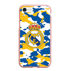 Чехол iPhone 7/8 матовый Real Madrid: Camo, цвет: 3D-светло-розовый