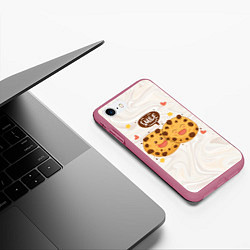 Чехол iPhone 7/8 матовый Smile Cookies, цвет: 3D-малиновый — фото 2