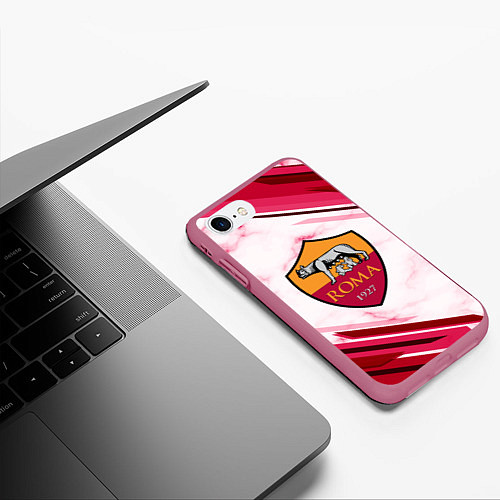 Чехол iPhone 7/8 матовый Roma / 3D-Малиновый – фото 3