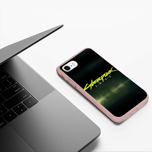 Чехол iPhone 7/8 матовый Cyberpunk 2077 / 3D-Светло-розовый – фото 3